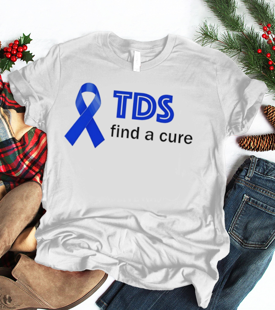 TDS Find A Cure Blue Ribbon Awareness T-Shirt