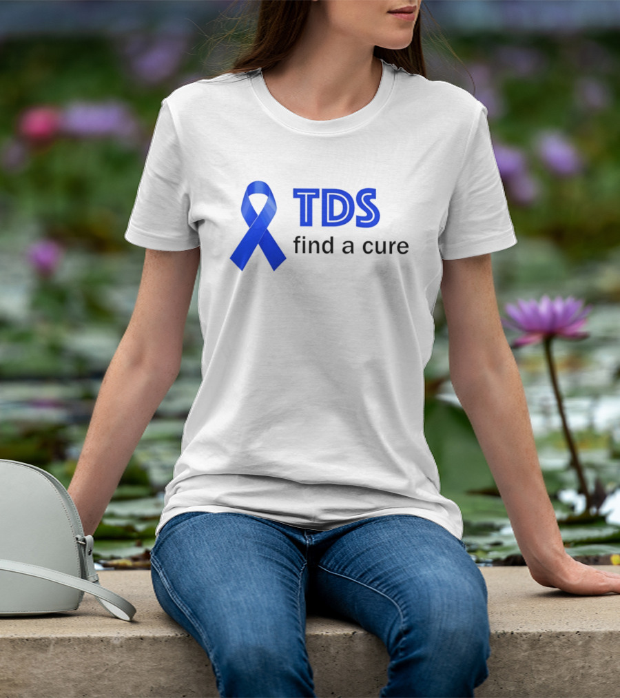 TDS Find A Cure Blue Ribbon Awareness T-Shirt