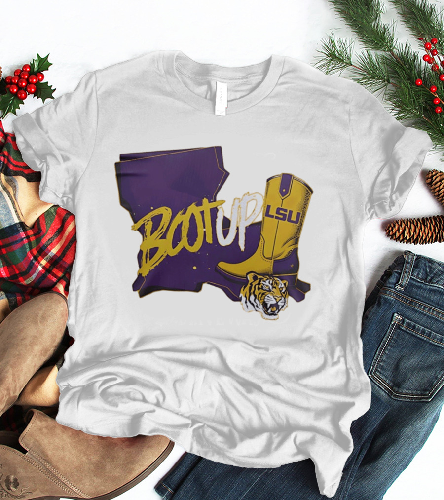 Welcome Home Coach Will Wade Boot Up LSU Tigers Louisiana Map And Boot With LSU Logo And Tiger Head T-Shirt