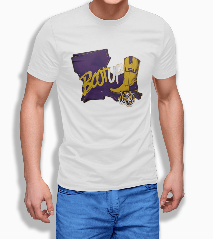 Welcome Home Coach Will Wade Boot Up LSU Tigers Louisiana Map And Boot With LSU Logo And Tiger Head T-Shirt