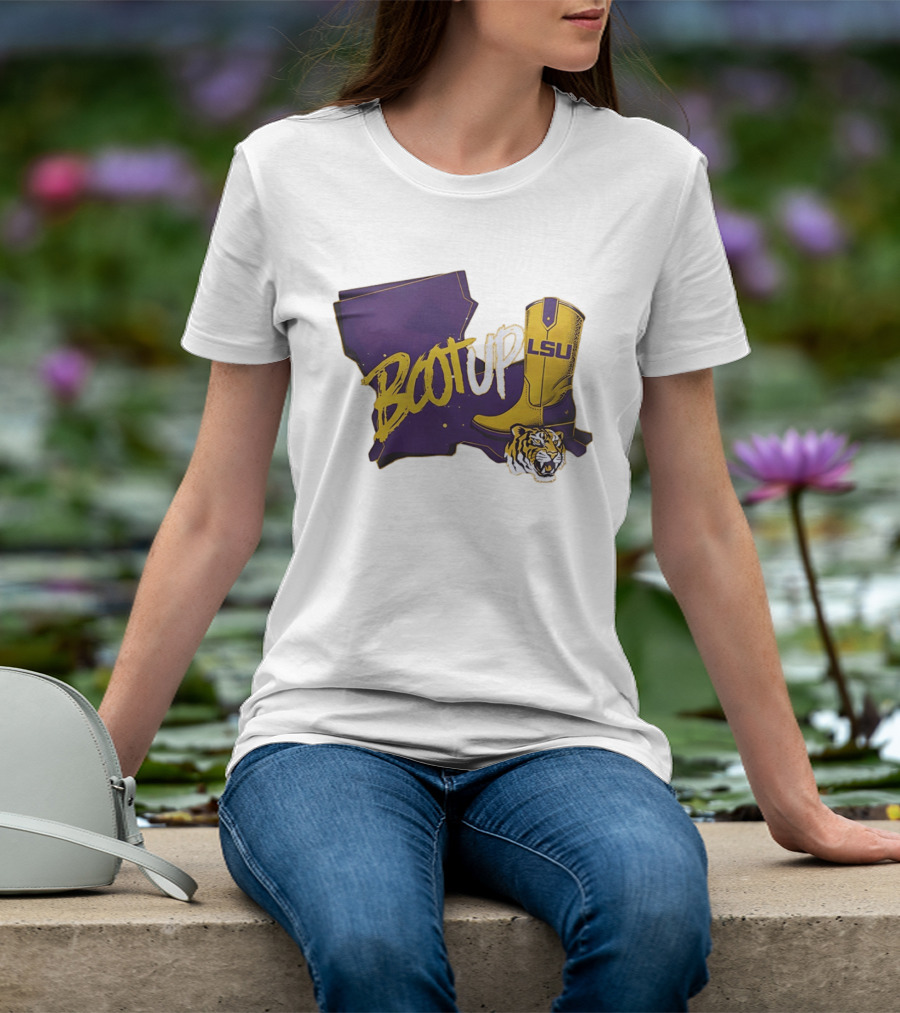 Welcome Home Coach Will Wade Boot Up LSU Tigers Louisiana Map And Boot With LSU Logo And Tiger Head T-Shirt