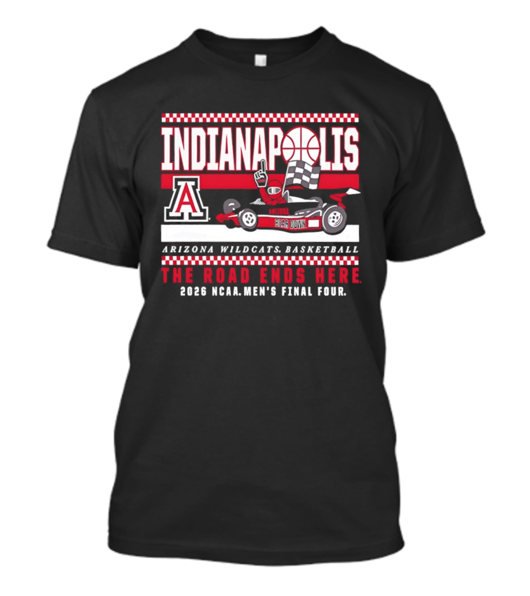 Arizona Wildcats Basketball Indianapolis 2001 NCAA Men's Final Four The Road Ends Here T-Shirt