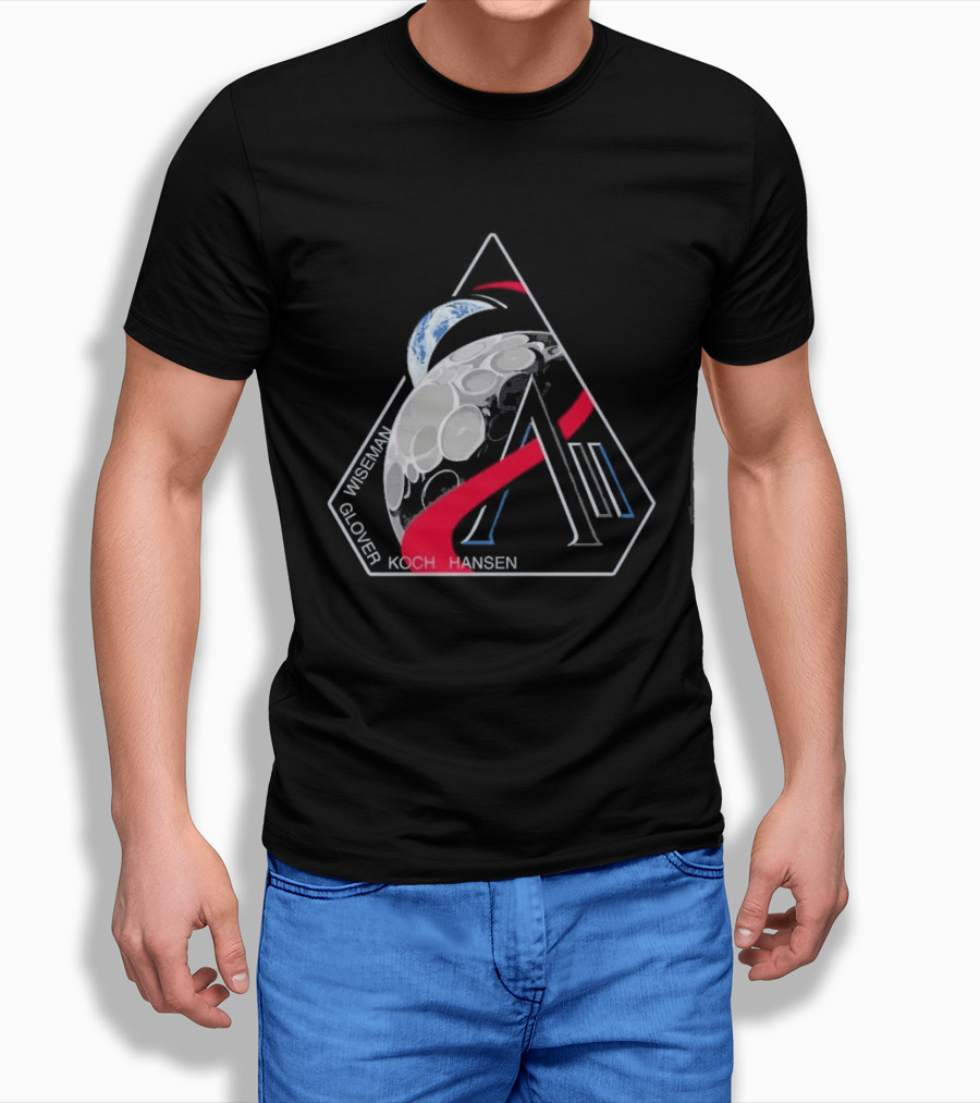 Artemis II Mission Wiseman Glover Koch Hansen Patch T-Shirt