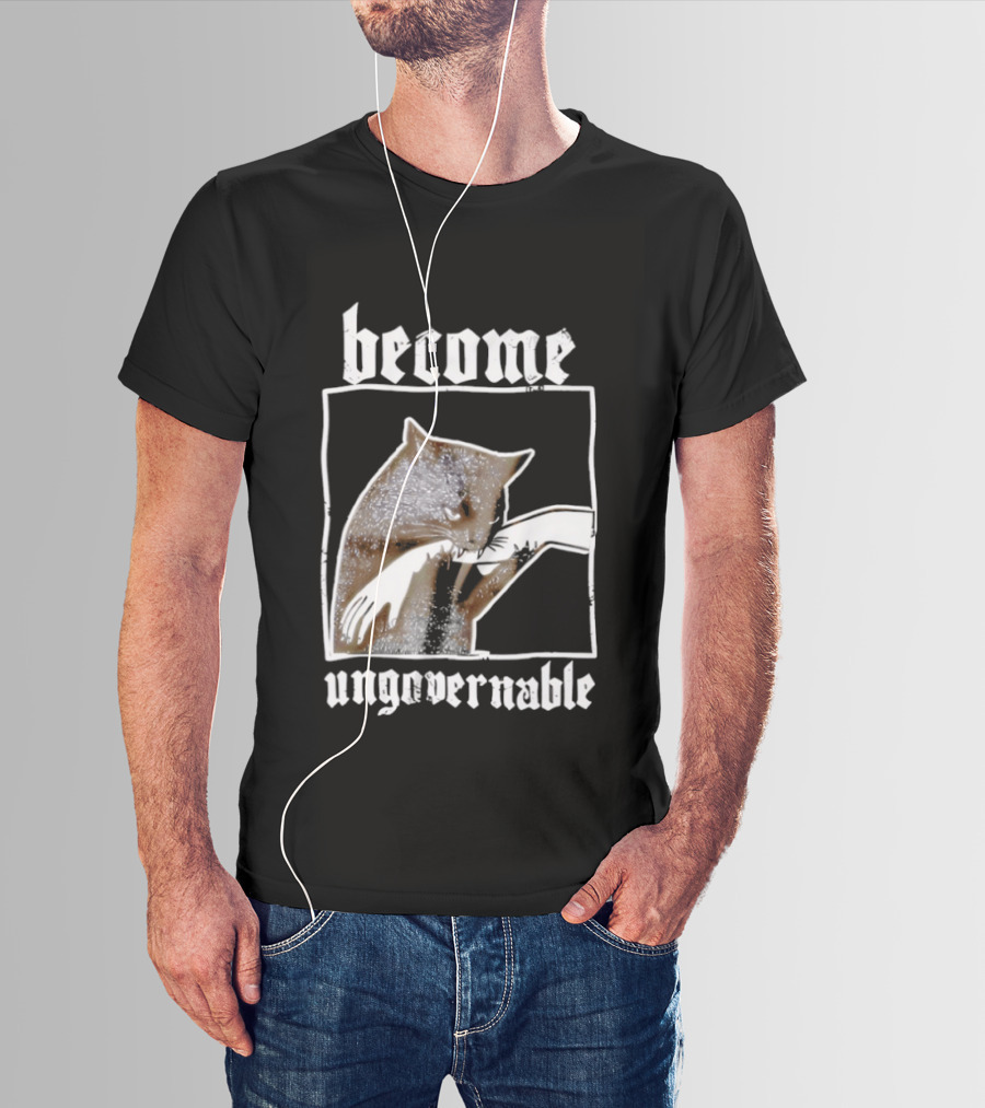 Become Ungovernable Cat Biting Hand T-Shirt