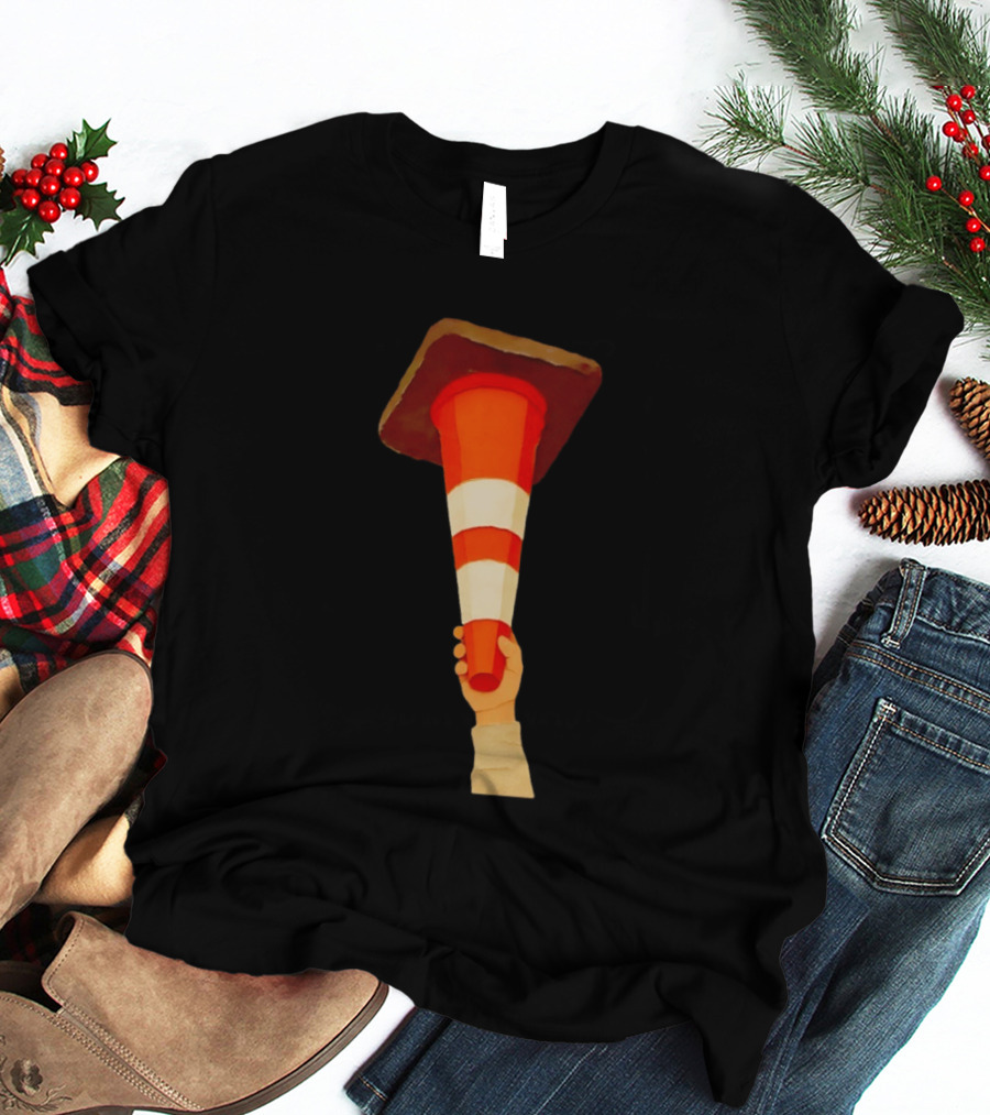 Hoist The Cone Traffic Symbol Celebration T-Shirt