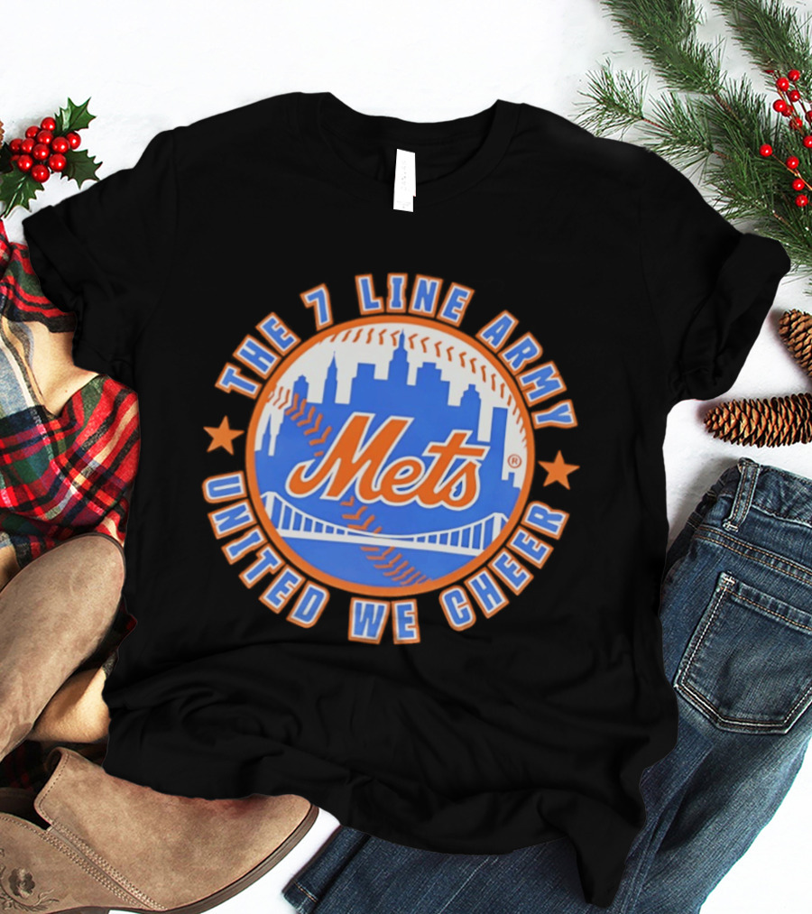 New York Mets The 7 Line Army United We Cheer T-Shirt
