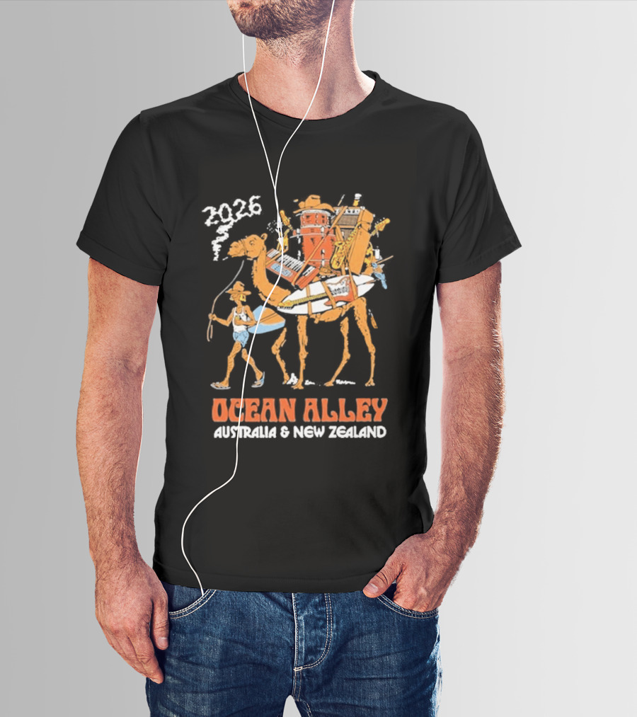 2026 Ocean Alley Australia New Zealand Camel Tour T-Shirt