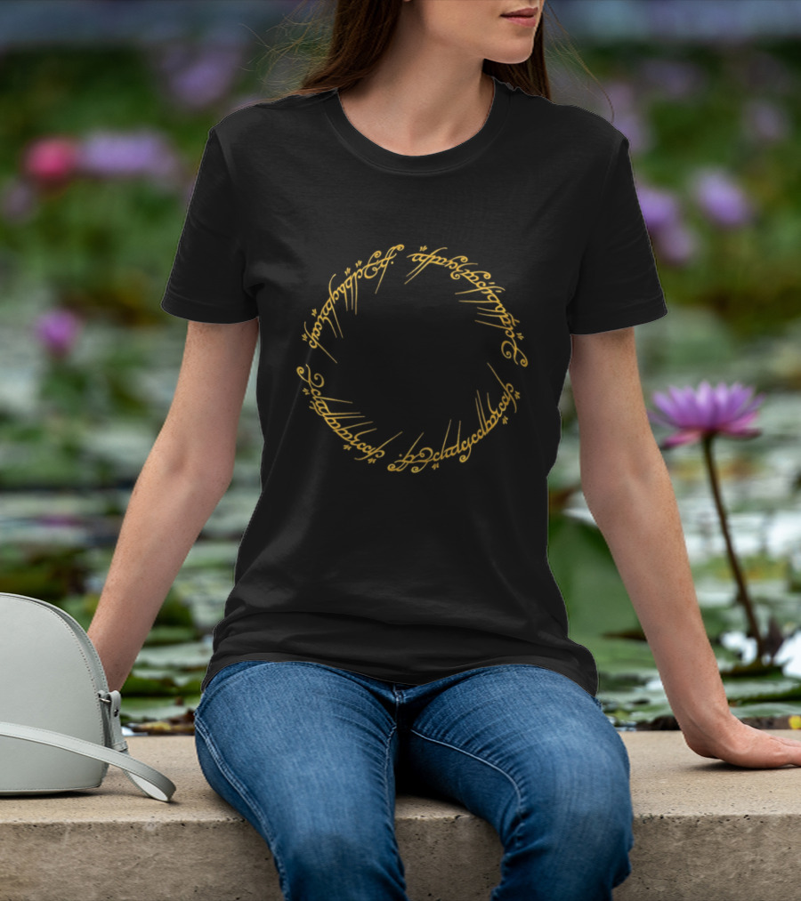 Elvish Script Ring Inscription One Ring To Rule Them All T-Shirt