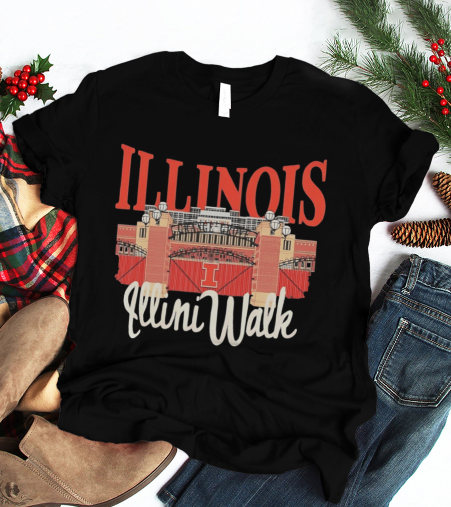 Illinois Illini Walk Memorial Stadium Gates T-Shirt