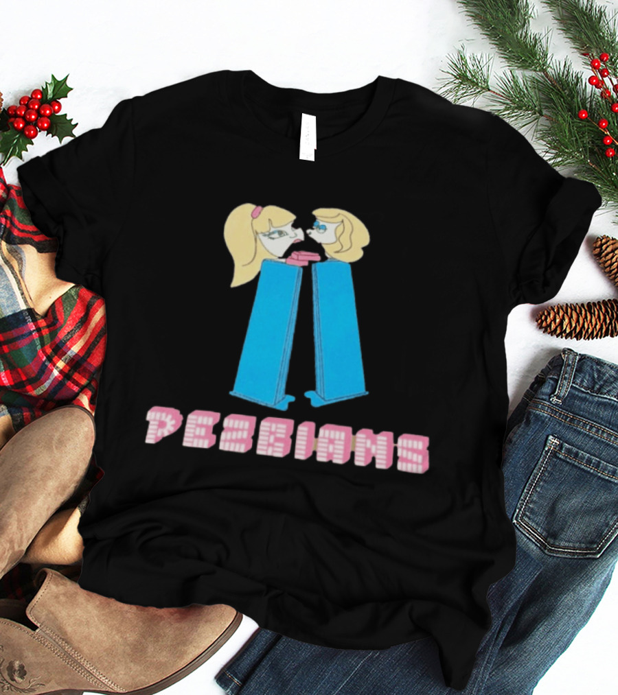 Pesbians Blonde Couple Kissing Meme Pez Dispenser T-Shirt