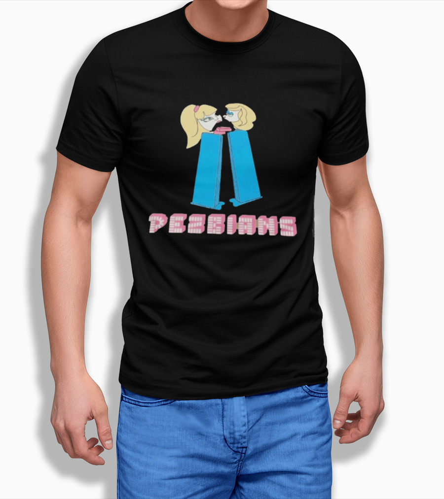Pesbians Blonde Couple Kissing Meme Pez Dispenser T-Shirt