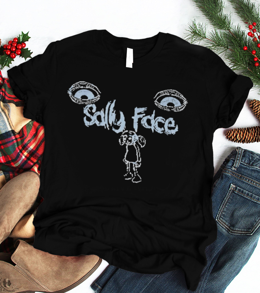 Sally Face Eyes Blue Sketch T-Shirt