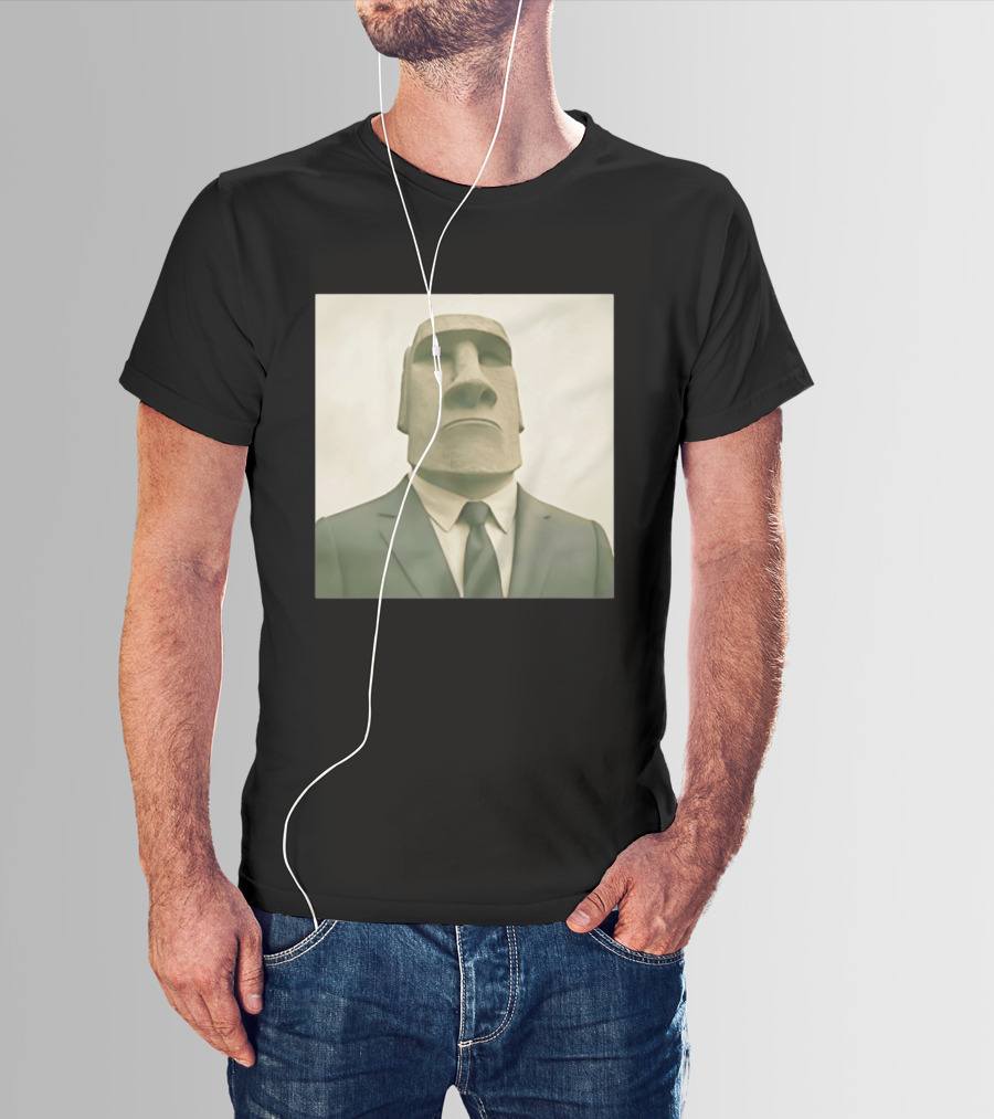 Moai Statue Wearing Business Suit T-Shirt