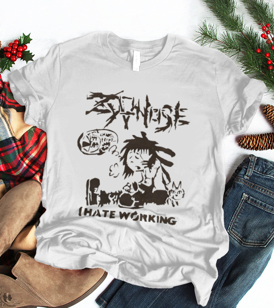 Zekanysee Cat I Hate Working T-Shirt