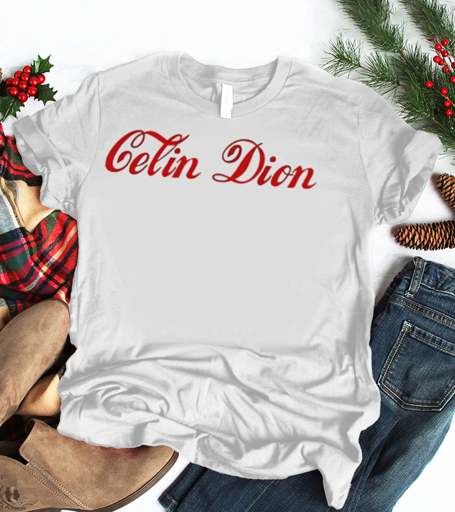 Celine Dion Coca Cola Vintage Style Bold Red Script T-Shirt