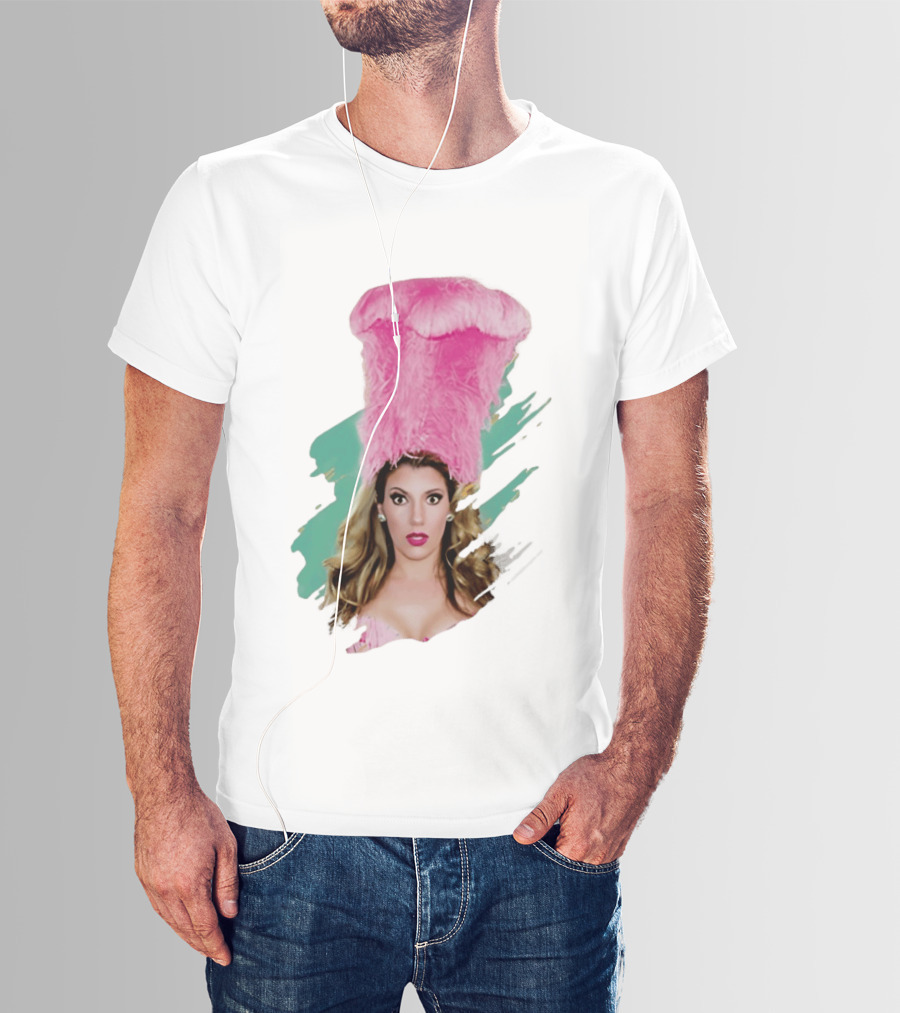 Maren Wade Showgirl Confessions Pink Feather Headdress T-Shirt