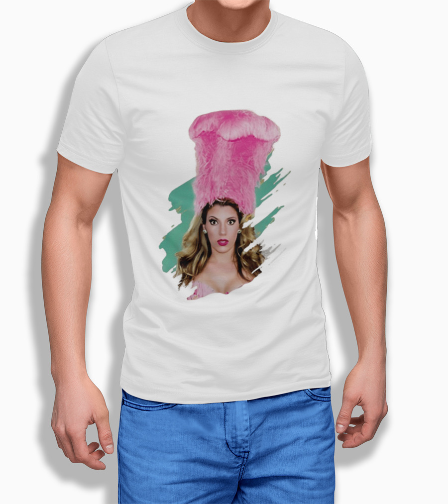 Maren Wade Showgirl Confessions Pink Feather Headdress T-Shirt
