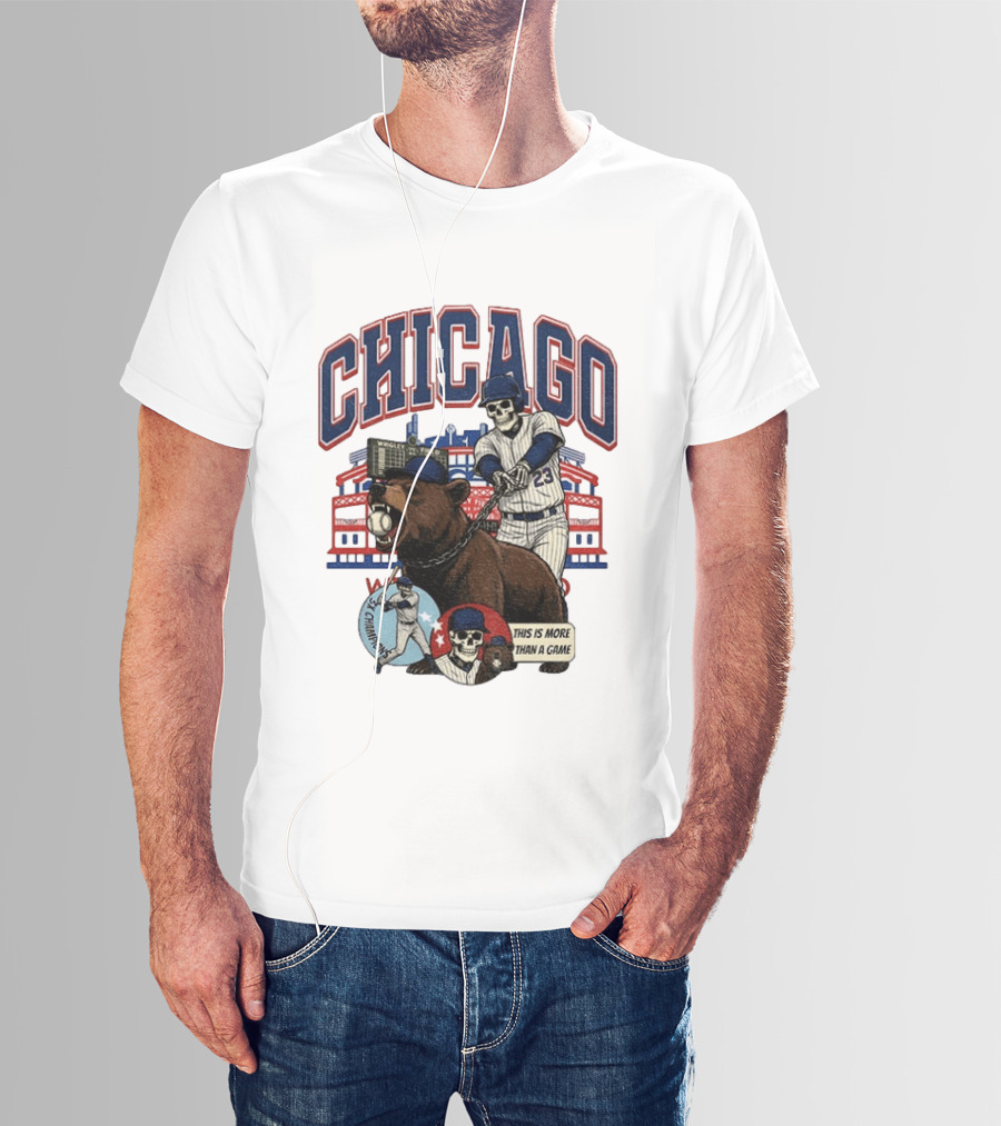 Chicago Cubs Wrigley Field Skeleton Baseball Champions This Is More Than A Game T-Shirt