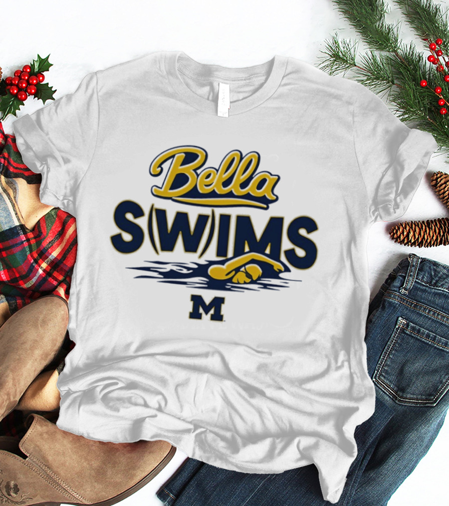 Bella Swims Michigan Wolverines M University Swimming T-Shirt