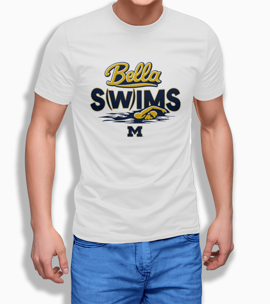 Bella Swims Michigan Wolverines M University Swimming T-Shirt