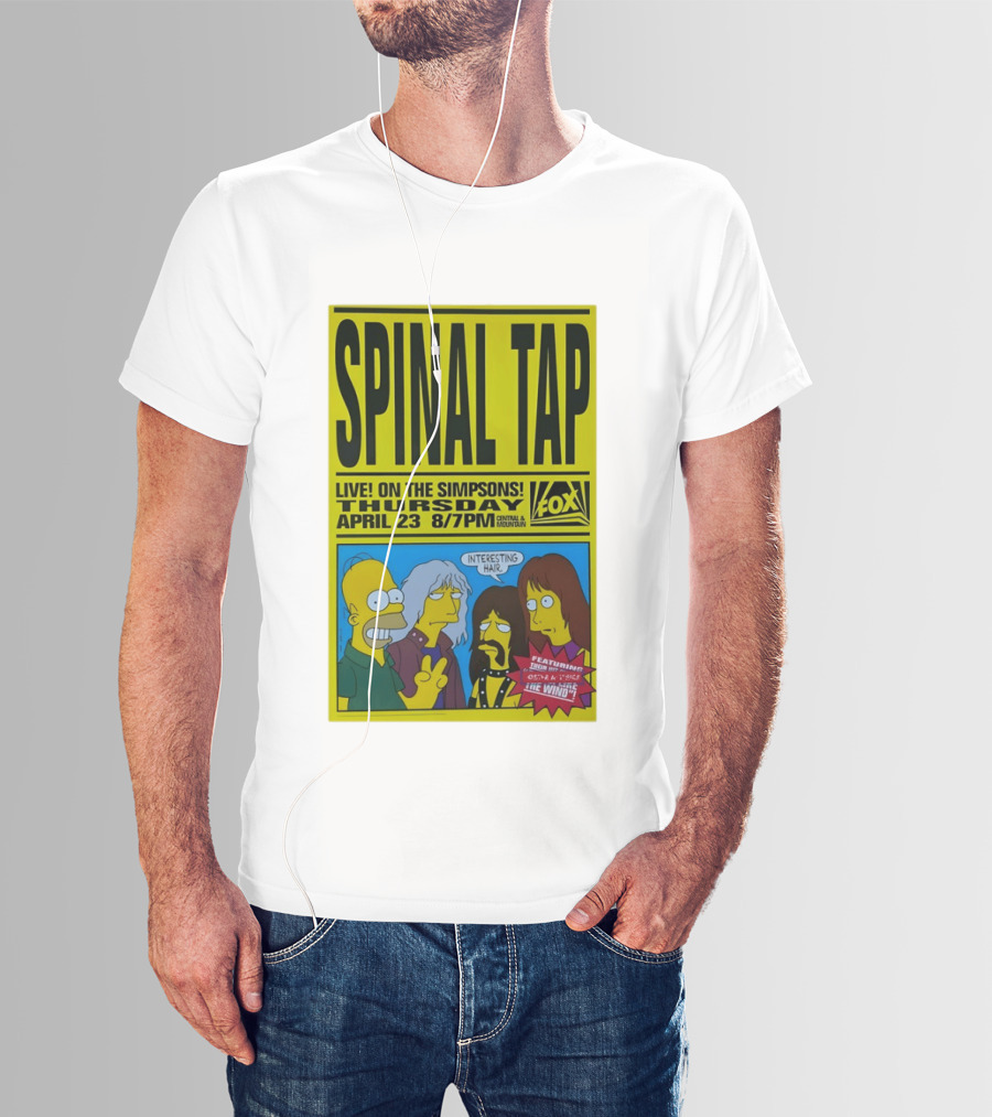 Spinal Tap Live On The Simpsons Thursday April 23 Fox 8 7pm With Interesting Hair T-Shirt
