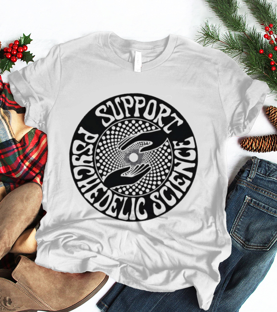 Support Psychedelic Science Hands Circular T-Shirt