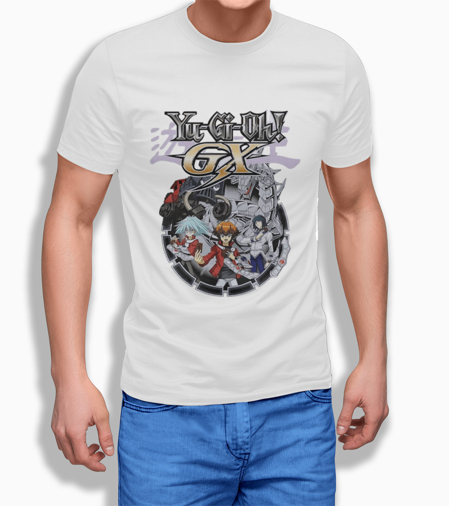 Yu Gi Oh GX Anime Characters With Duel Disk And Monsters T-Shirt