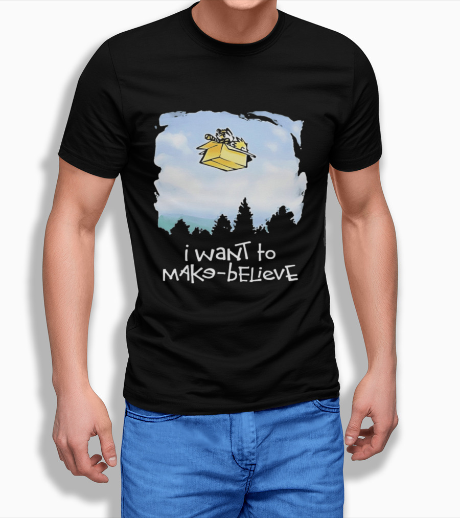 I Want To Mako Believe Calvin And Hobbes Inspired Flying Box Adventure T-Shirt