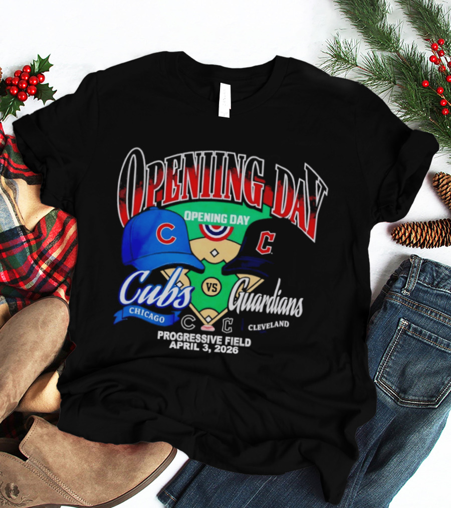 Chicago Cubs Vs Cleveland Guardians Opening Day April 1 2026 Progressive Field T-Shirt