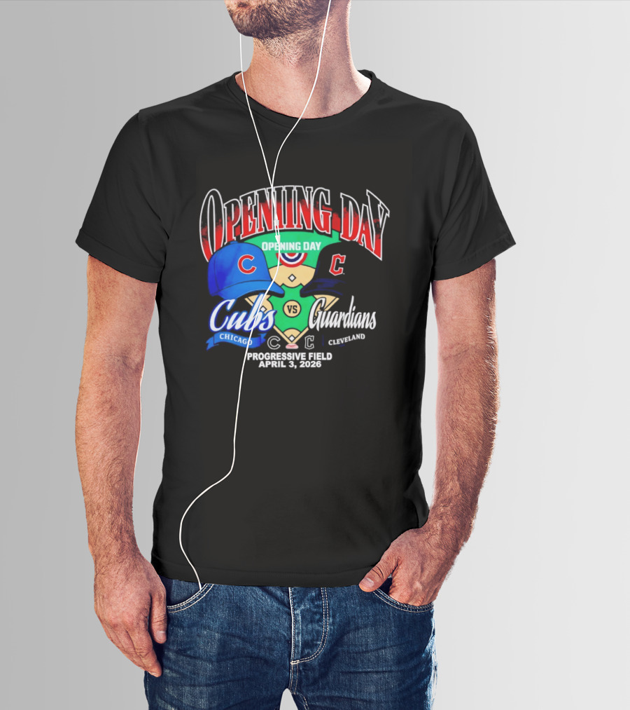 Chicago Cubs Vs Cleveland Guardians Opening Day April 1 2026 Progressive Field T-Shirt