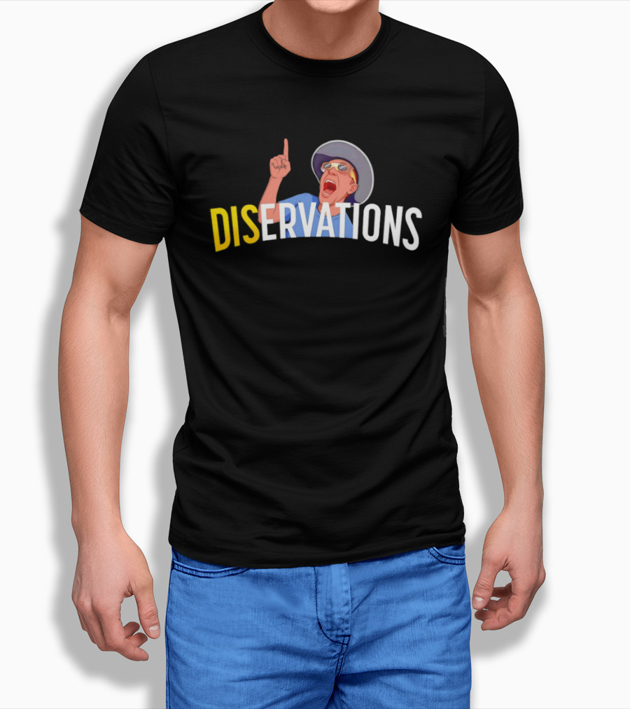 DISERVATIONS Cartoon Character With Pointing Gesture And Hat T-Shirt