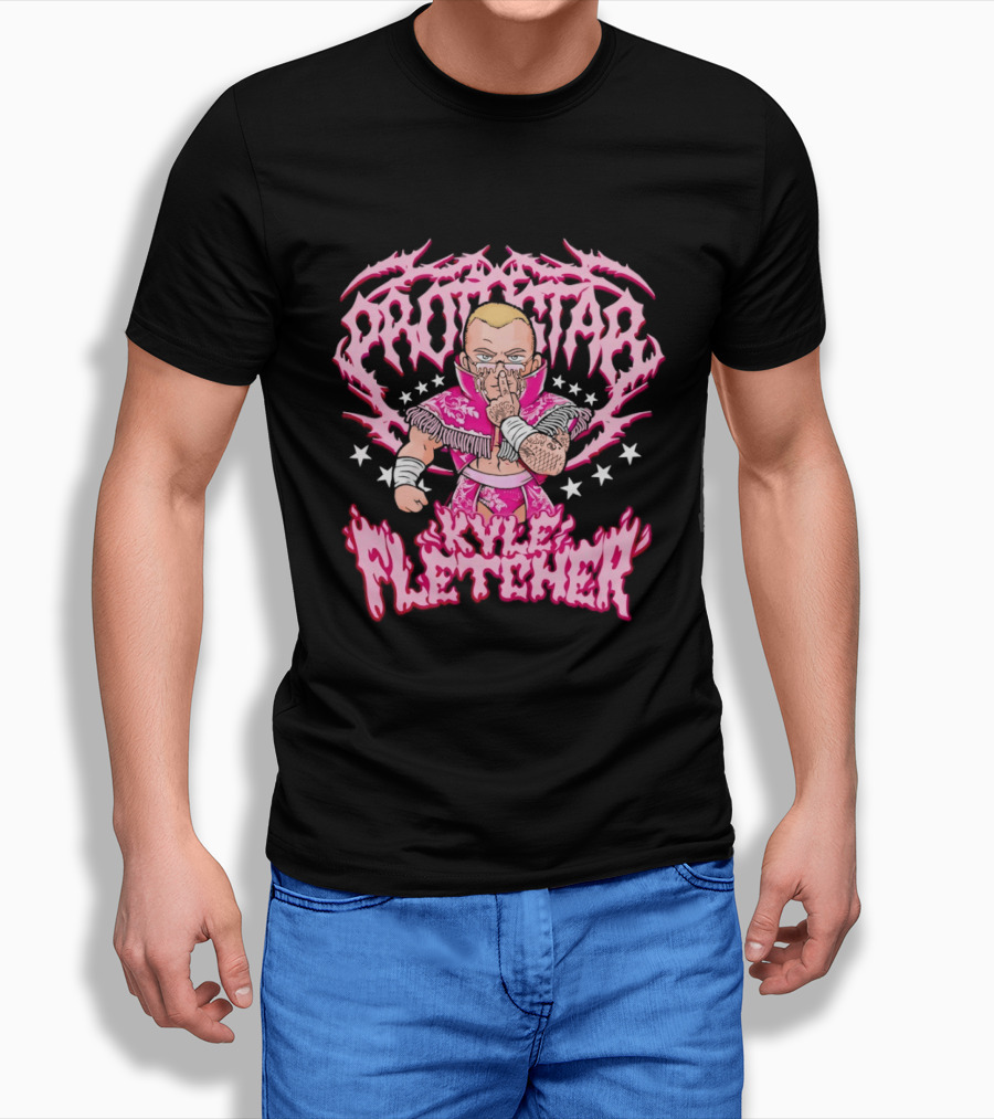 Protokid Kyle Fletcher Wrestling Pink Stars T-Shirt