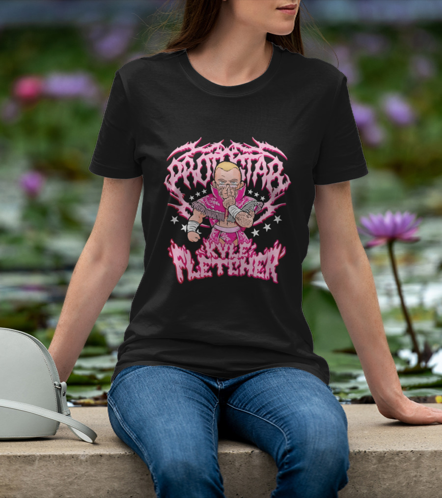 Protokid Kyle Fletcher Wrestling Pink Stars T-Shirt