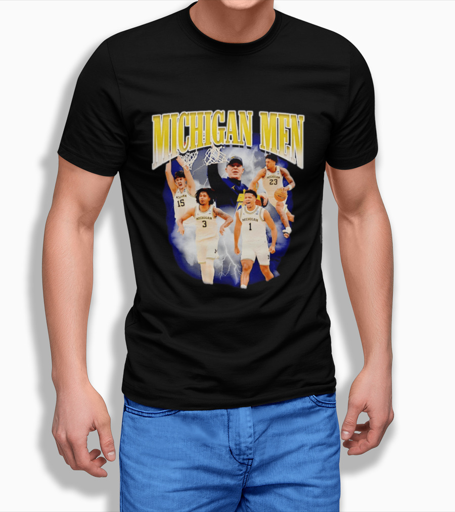 Michigan Men Wolverines Basketball Players Dusty May Coach Lightning T-Shirt
