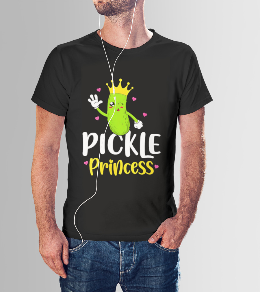 Pickle Princess Crown Cute Fun Cartoon T-Shirt