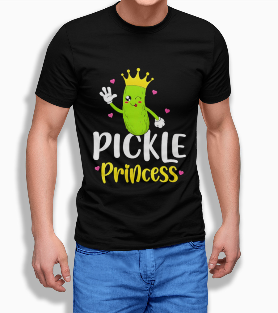 Pickle Princess Crown Cute Fun Cartoon T-Shirt