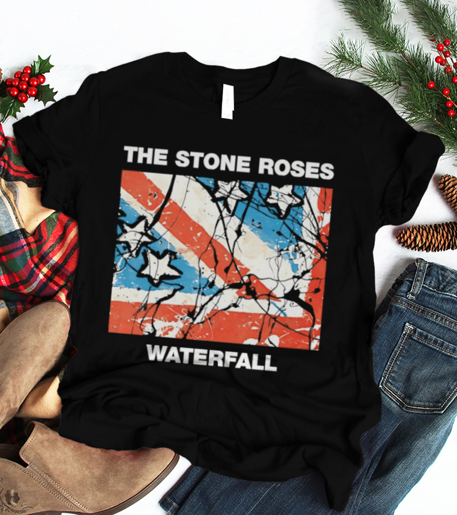 The Stone Roses Waterfall Flag Stars Union Jack T-Shirt