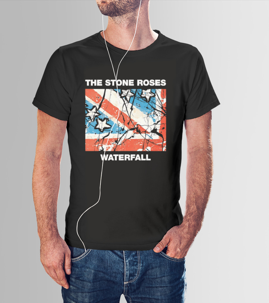 The Stone Roses Waterfall Flag Stars Union Jack T-Shirt