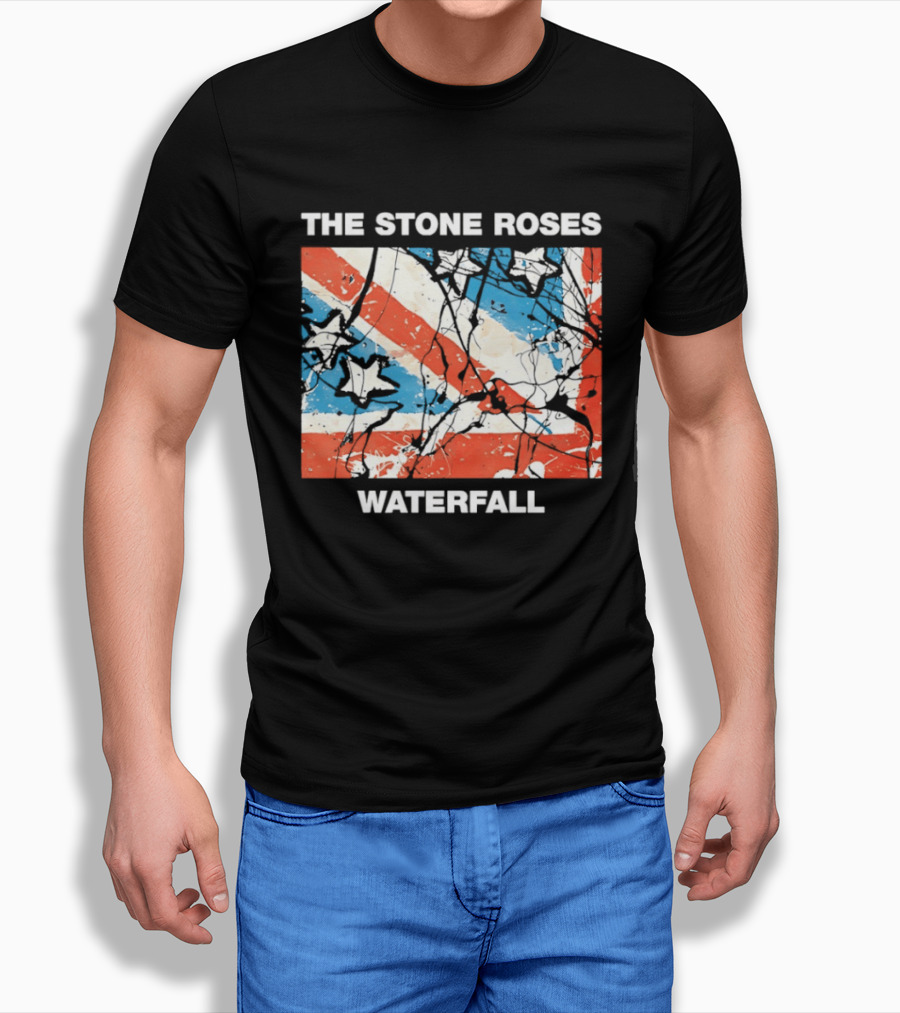 The Stone Roses Waterfall Flag Stars Union Jack T-Shirt