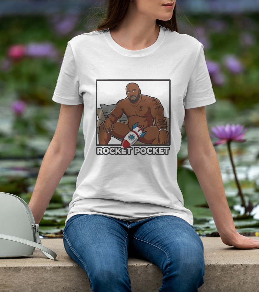 ROCKET POCKET Barry Wood Cartoon T-Shirt