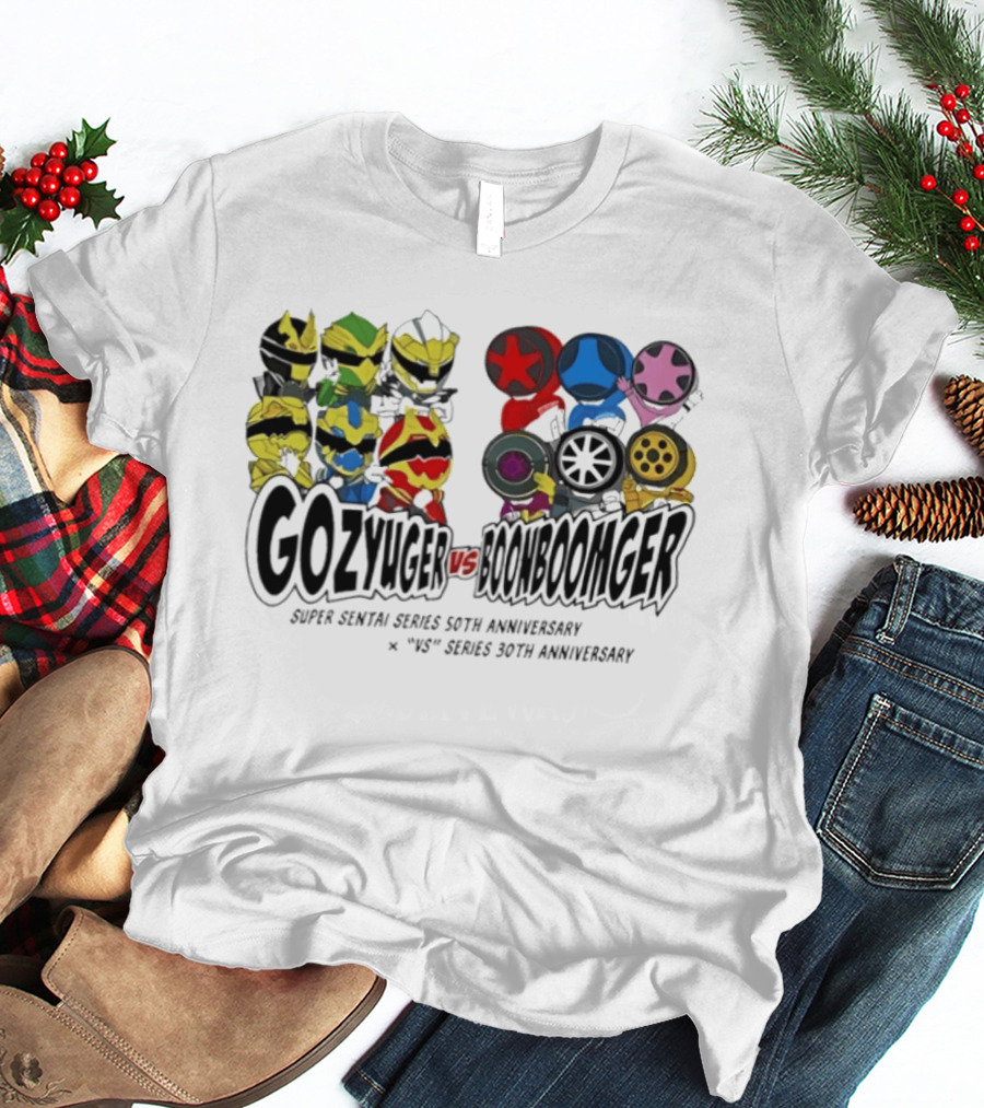 Gozyuger Vs Boonboomger Super Sentai Series 50th Anniversary Celebration Characters T-Shirt