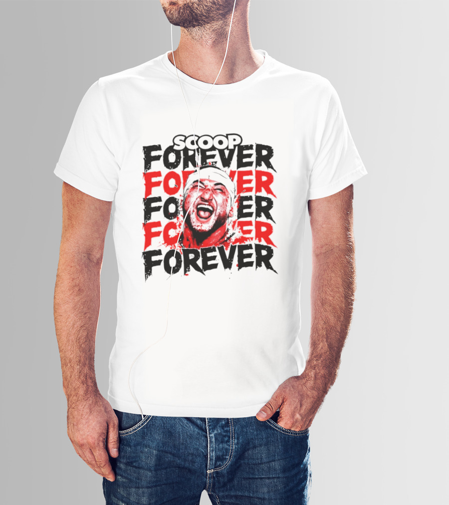 Scoop Forever Forever Text With Energetic Face T-Shirt