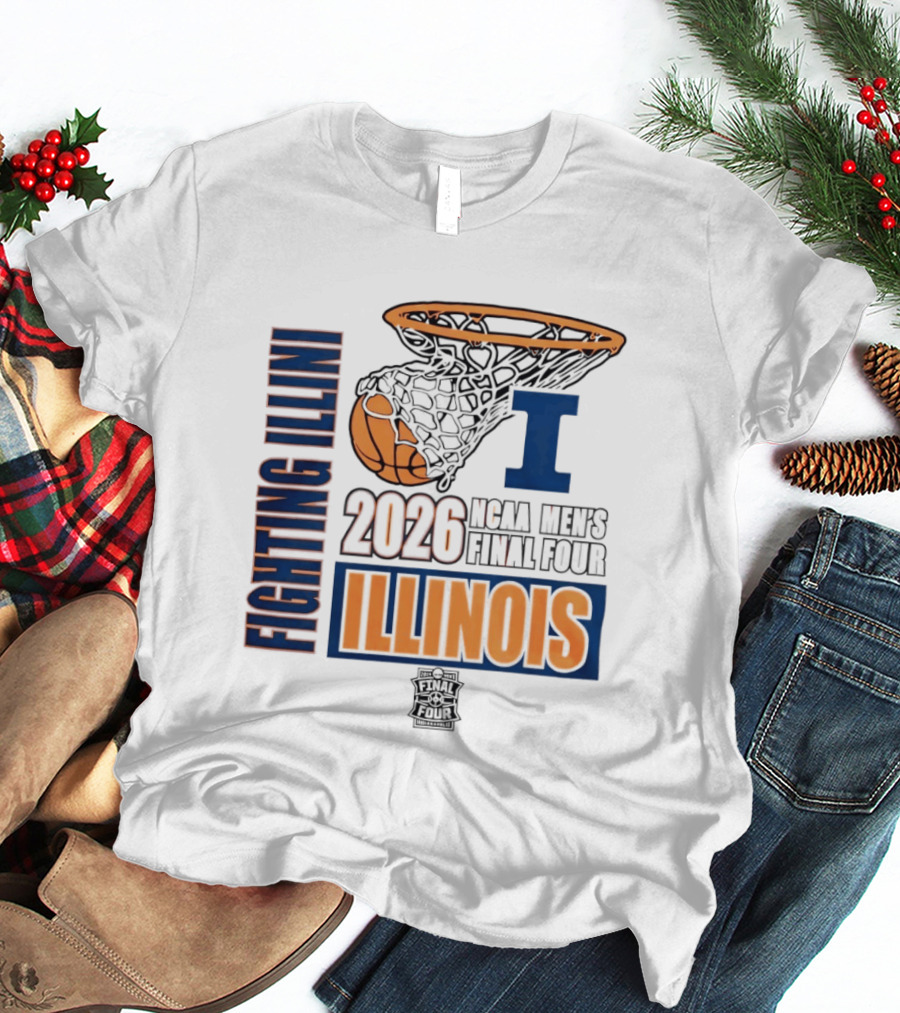 Fighting Illini 2026 NCAA Men's Final Four Illinois Basketball Net T-Shirt