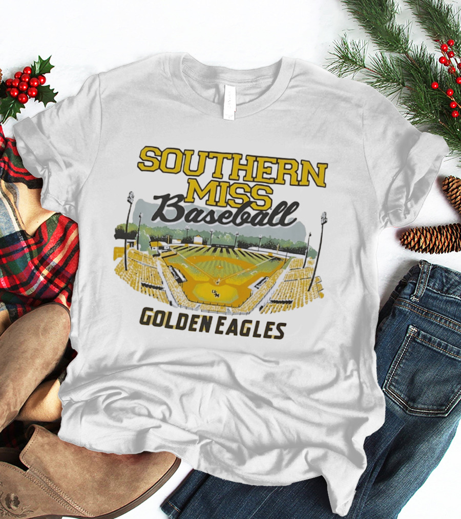 Southern Miss Baseball Golden Eagles Stadium Scene T-Shirt