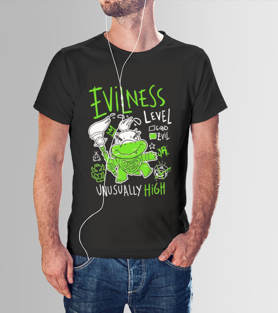 Baby Bowser Evilness Level Unusually High Mischievous Green T-Shirt
