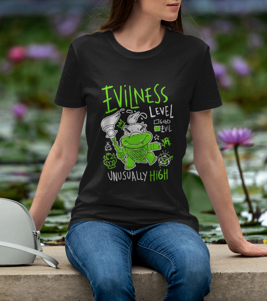 Baby Bowser Evilness Level Unusually High Mischievous Green T-Shirt