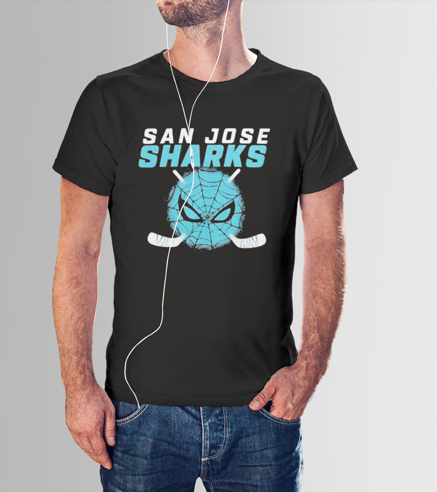 San Jose Sharks Spider Hockey Mask T-Shirt