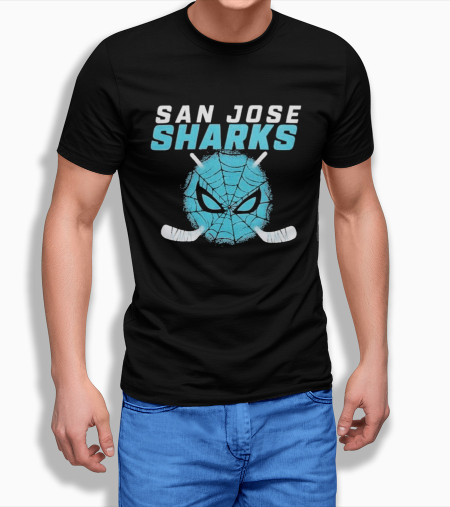 San Jose Sharks Spider Hockey Mask T-Shirt