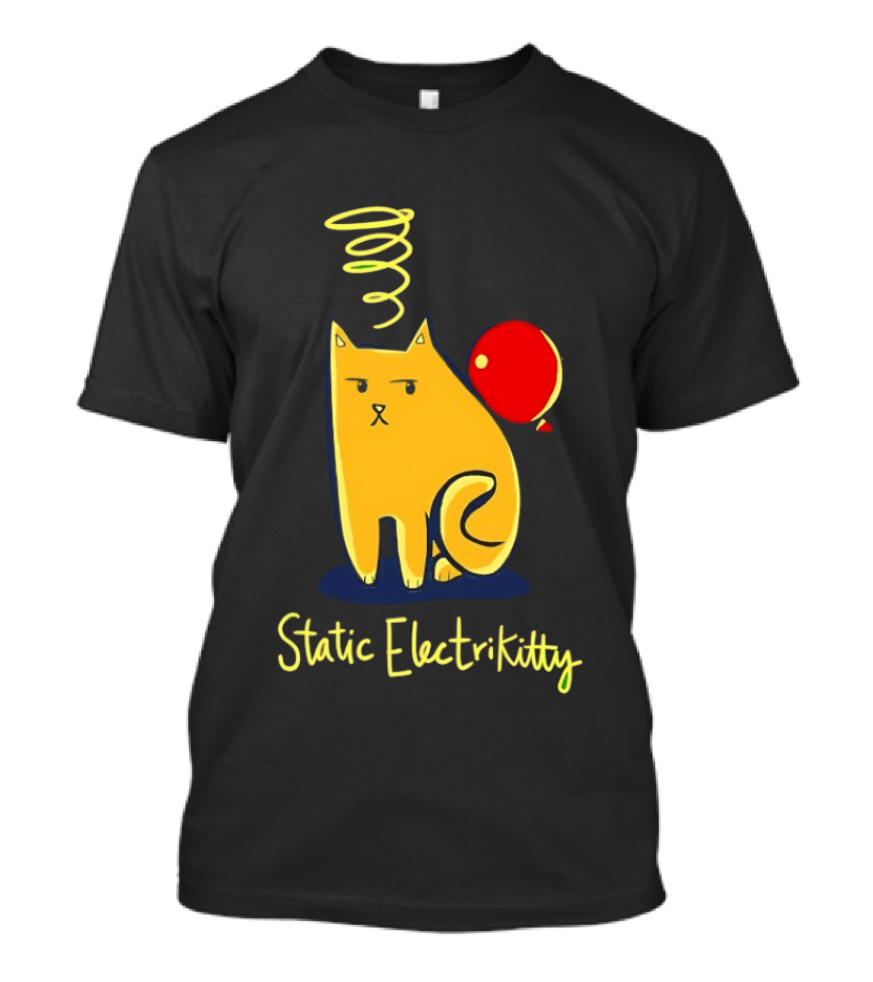 Static Electricity Cat Balloon Fun T-Shirt