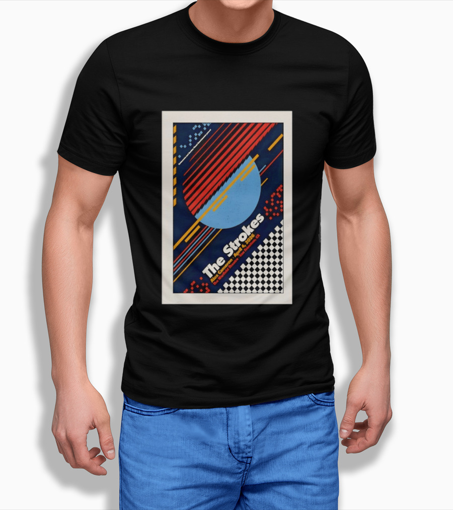 The Strokes Alex Cameron April 4 2026 San Francisco CA Checkerboard Stripes T-Shirt